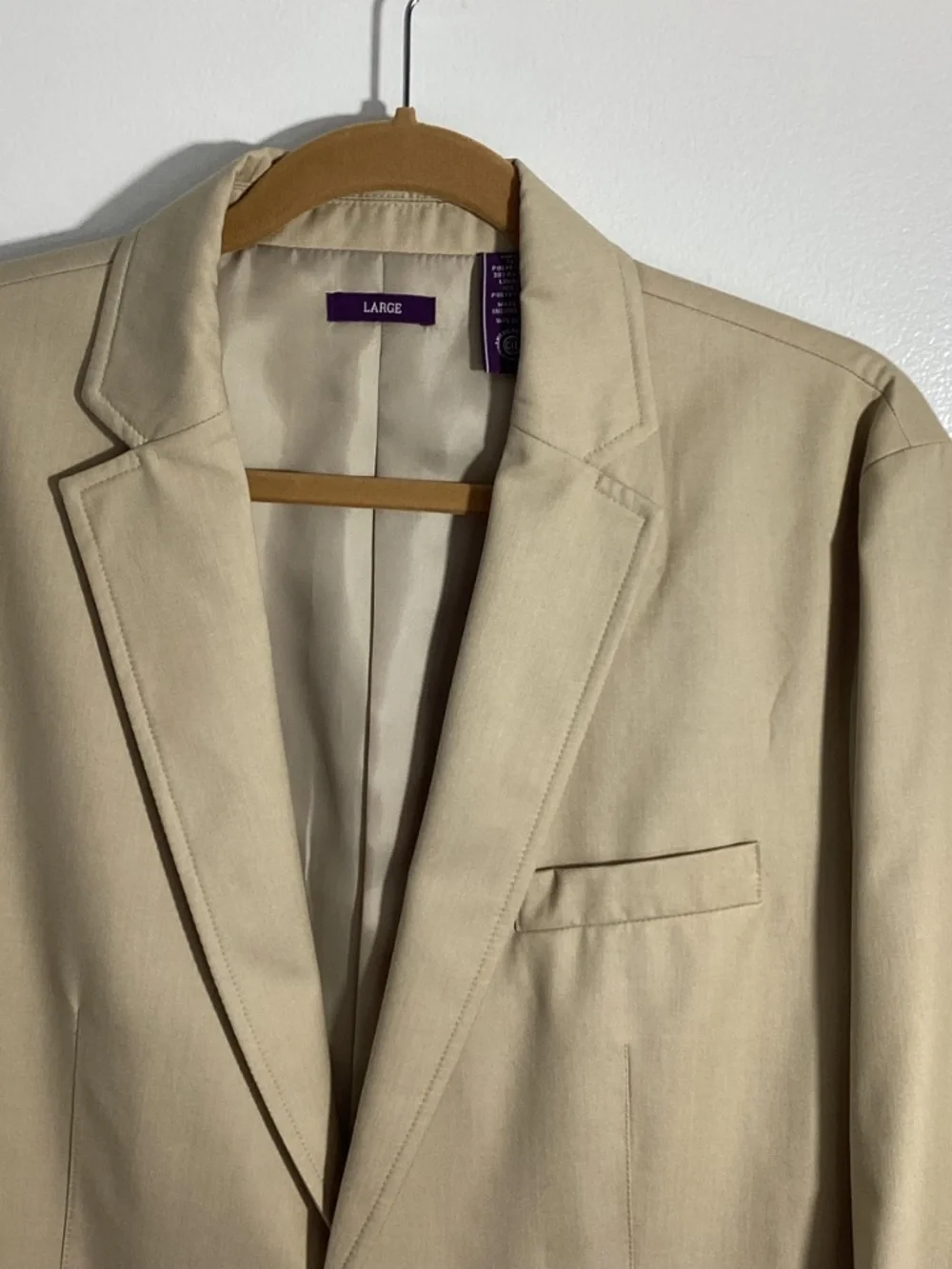 NWOT MEN'S AMERICAN RAG SIZE LARGE SLIM FIT BEIGE BLAZER